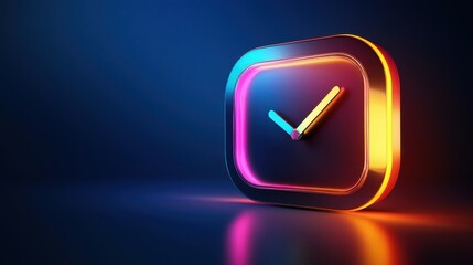 Poster - Modern Digital Alarm Clock Icon with Smooth Design and Vibrant Colors