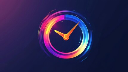 Poster - Modern Digital Alarm Clock Icon with Smooth Design and Colorful Elements for Creative Projects