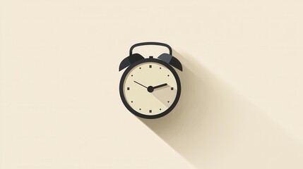 Poster - Minimalistic Flat Alarm Clock Icon Design with Simple Aesthetic and Soft Shadow Effects