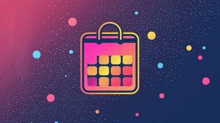 Poster - Digital Calendar Icon Design Featuring Colorful Elements and High-Quality Graphics