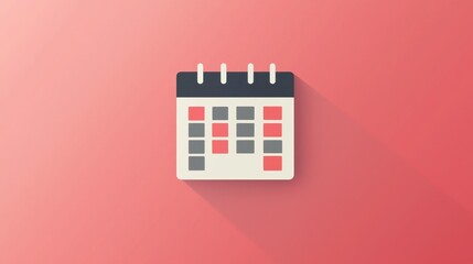 Poster - Minimalistic Flat Calendar Icon Design with Soft Shadow on Colorful Background