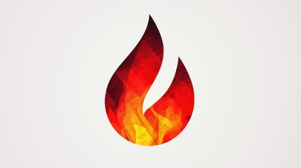 Poster - Modern Digital Flame Icon in Red and Orange Colors for Creative Design Projects