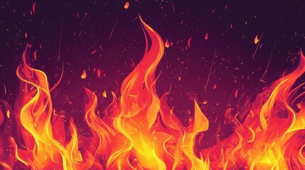 Poster - Vibrant Abstract Fire Icon with Minimalistic Design Representing Heat and Flames