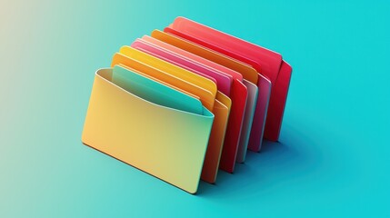 Poster - Colorful Folder Icons Collection Displayed on Vibrant Background for Graphic Design Projects