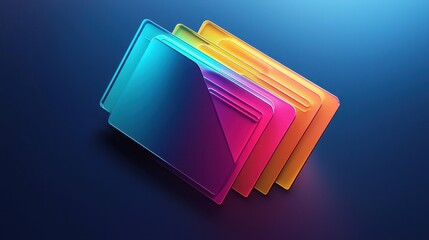 Poster - Abstract Digital Folder Icon Template Featuring Colorful Editable Design for Modern Use