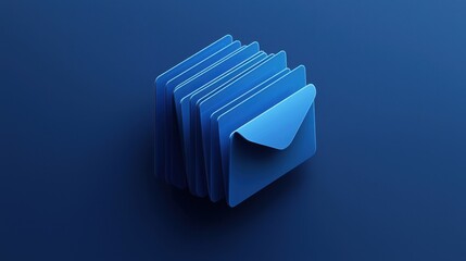 Poster - Minimalist Blue Folder Icon Symbol for Office Use in Clean and Modern Design Style