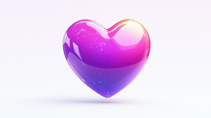 Poster - Vibrant 3D Heart Icon with Realistic Design and Depth for Creative Projects and Illustrations