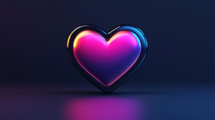 Poster - Modern 3D Heart Icon Design with Vibrant Colors for Professional Use in Digital Media