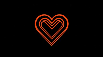 Poster - Creative Abstract Heart Icon in Futuristic Style with Vibrant Lines and Modern Design Elements
