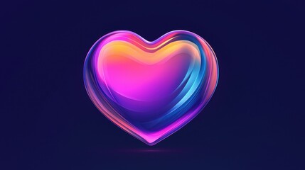 Poster - Glowing Smooth Heart Icon in Romantic Colorful Design for Love and Affection Concepts