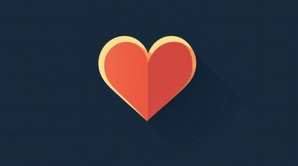 Poster - Modern Flat Heart Icon Design Reflecting Passion and Emotion for Professional Use