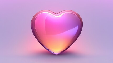 Poster - Pink Glowing Heart Icon in Vector Style for Professional Use in Digital Projects