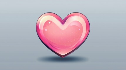 Poster - Glowing Pink Heart Icon in Professional Vector Style for Digital Design and Presentation