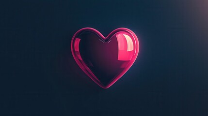 Poster - Glowing Pink Heart Icon with Radiant Soft Light for Vector Design and Conceptual Use