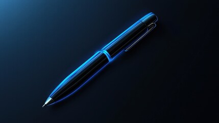 Poster - Sleek Digital Pen Icon with Smooth Contours for Modern User Interface Designs