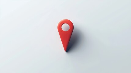Poster - Minimalistic Flat Design Red Push Pin Icon on Light Background for Directions and Marking