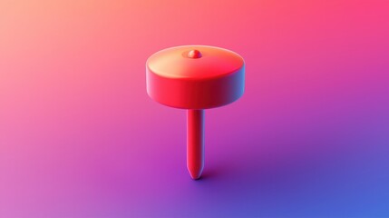 Poster - Vibrant Push Pin Icon with Colorful Gradient Background for Office Stationery Design