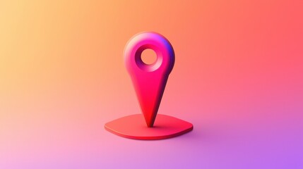 Poster - Simple and Modern Push Pin Icon in Pink and Gradient Background for Professional Use