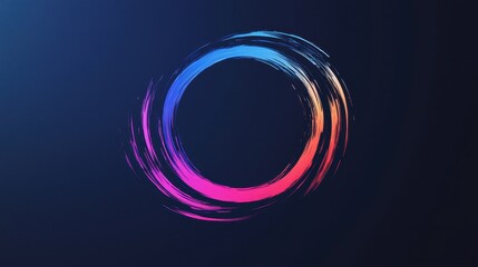 Poster - Circular Design Refresh Icon with Vibrant Colors and Smooth Brush Stroke Effects
