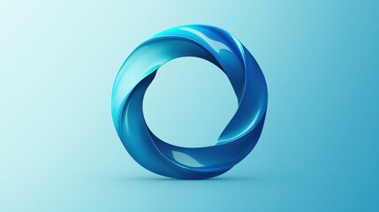 Poster - Elegant Blue Circular Design Icon for Refresh and Loop Applications in Minimalist Style