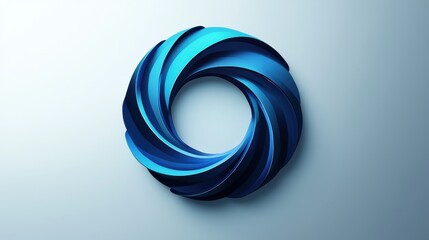 Poster - Circular Refresh Icon Design in Blue and Turquoise with Smooth Curved Layers