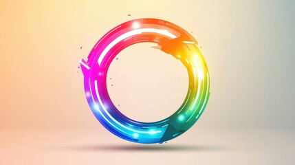 Poster - Vibrant Circular Refresh Icon Design with Dynamic Colors and Smooth Looping Elements