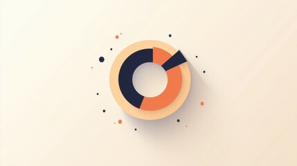 Poster - Minimalistic Refresh Icon with Clean Design and Simple Symbol on Light Background