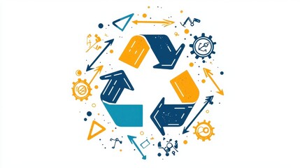 Poster - Creative Recycling Icon Design for Refreshing Your Brand and Promoting Sustainable Processes