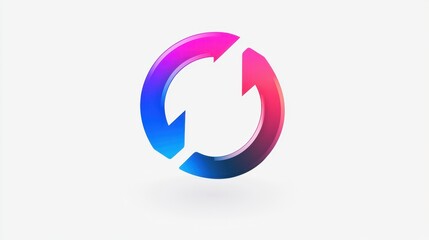 Poster - Vibrant Refresh Icon with Circular Arrows Representing Reloading Action