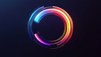 Poster - Dynamic Refresh Icon with Colorful Circular Design on Dark Background for Vector Use