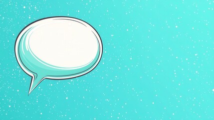Poster - Blank Speech Bubble on Turquoise Background for Editable Text Template Design