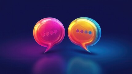 Poster - Vibrant Speech Bubbles Icon for Communication and Chat Applications in Bright Colors