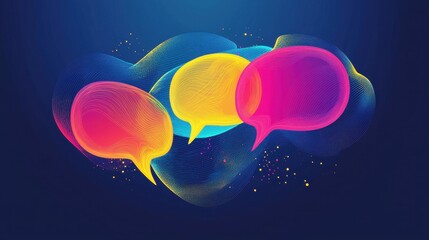 Poster - Vibrant Speech Bubbles Design for Social Media Interaction and Chat Communication