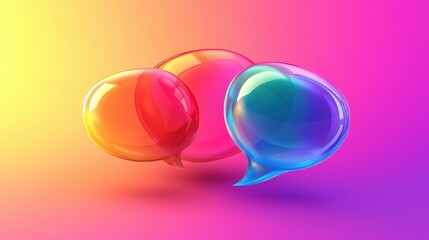 Poster - Vibrant and Colorful Speech Bubbles Symbolizing Communication and Social Interaction
