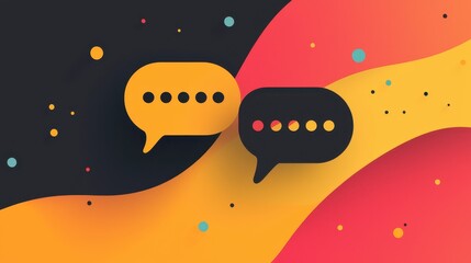 Poster - Minimalistic Speech Bubbles on a Smooth Colorful Background Design for Creative Projects