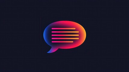 Poster - Modern Speech Bubble Symbol with Sleek Gradient Colors on a Clean Background