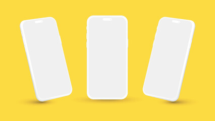 Poster - Modern Minimalist Clay Smartphone Mockups for App Marketing Promotion, Banner, Flyer, Brochure, Presentations, and Infographics - Vector EPS.