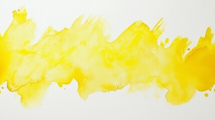 Poster - Bright swirls of yellow watercolor blend harmoniously on a blank canvas, creating an inviting and energetic atmosphere perfect for artistic expression and inspiration