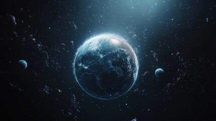 Wall Mural - stunning view of a distant planet in outer space