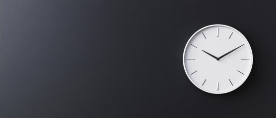 Aufkleber - Minimalist Chrome Clock on Sleek Black Wall – Modern Decor and Futuristic Elegance