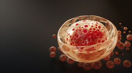 Wall Mural - High-detail 3d illustration of embryonic stem cells for advanced cellular therapy and regenerative medicine applications