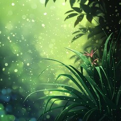 Poster - blurred natural green abstract background.
