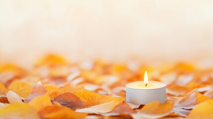 Wall Mural - Autumn Candlelight Remembrance Worldwide Candle Lighting Day, Thanksgiving, and Halloween Symbolism