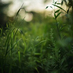 Poster - blurred natural green abstract background.