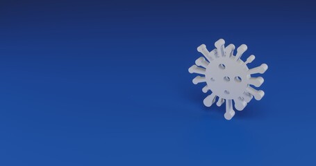 Poster - Isolated realistic white coronavirus symbol with shadow. Located on the right side of the scene. 3d illustration on transparent background