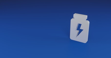 Poster - Isolated realistic white power jar symbol with shadow. Located on the right side of the scene. 3d illustration on transparent background