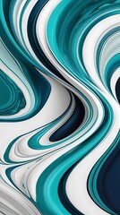 Wall Mural - Blue and white swirl of liquid waves abstract background phone wallpaper 9:16 AR