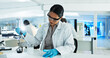 © peopleimages.com - Scientist, woman and liquid with pipette, petri dish and sample preparation in biotech laboratory. Biochemistry, bacteria and solution with technician for DNA study, genetic innovation or results