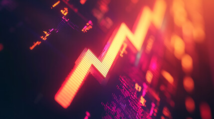 Poster - Rising stock market trend displayed with vibrant graphics and digital effects