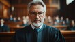 © CYBERUSS - Impartial Male Judge Deliberating on Verdict After Hearing Arguments in Court Case